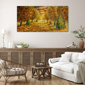 Obraz na skle Obraz na skle Malování lesa podzimní příroda