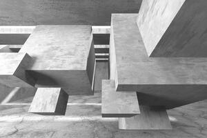 DIMEX | Vliesová fototapeta Abstraktní betonové zdi MS-5-2593 | 375 x 250 cm | bílá, šedá