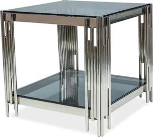 Konferenční stolek FAROE 55x55 - kouřové sklo/chrom