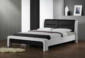 Čalouněná postel ROSALINDA, 160x200, bílá/černá + rošt