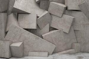 DIMEX | Vliesová fototapeta Beton 3D zeď MS-5-2589 | 375 x 250 cm | šedá