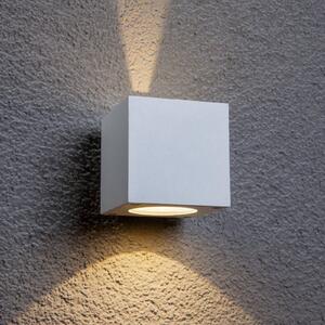 Lucande Venkovní nástěnné svítidlo LED Jarno, bílé, kov, 9 cm, Bílá / opál, Hliník, Moderní, Nástěnné svítidlo / světlem dolů