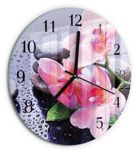 Skleněné nástěnné hodiny Orchidej zsoc-fi30-00178251