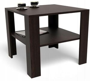 Konferenční stolek Matkam čtvercový 68 cm wenge laminovaná deska 2 úrovně