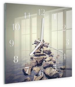 Skleněné hodiny Břeh řeky zskb-30x30-00092226