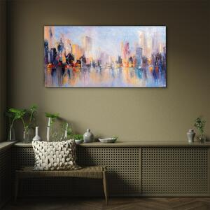Obraz na skle Obraz na skle Malba abstrakce město