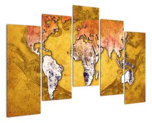 Obraz mapy světa (125x90cm)