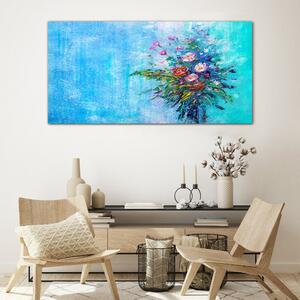 Obraz na skle Obraz na skle Malba abstrakce květiny