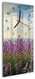 Skleněné hodiny vertikální Květiny zsppc-30x60-00171095