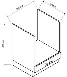 Kuchyňská skříňka vestavná OREIRO DK60, 60x82x51, popel/světle šedá