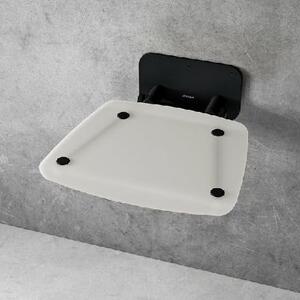 Ravak Ovo B II - Sprchové sedátko Opal/Black, 360x360 mm, černá/průsvitně bílá B8F0000060