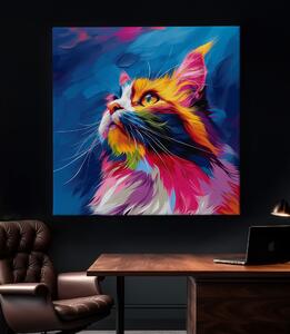 Obraz na plátně - Kočka pozoruje nebe FeelHappy.cz Velikost obrazu: 40 x 40 cm