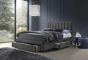 Čalouněná postel LAKOMOS, 160x200, tmavě zelená velvet