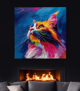 Obraz na plátně - Kočka pozoruje nebe FeelHappy.cz Velikost obrazu: 40 x 40 cm