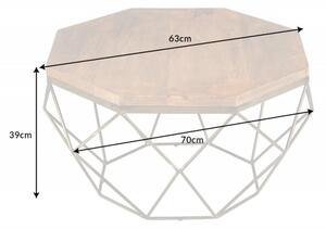 Přírodní dřevěný konferenční stolek Diamond 70 cm