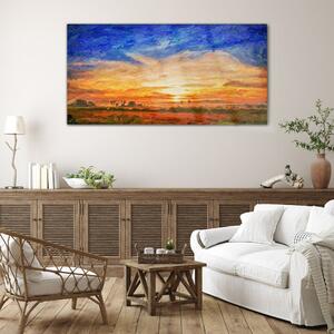 Obraz na skle Obraz na skle Západ slunce malba