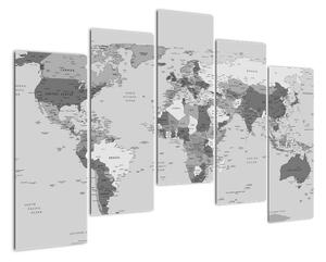 Mapa světa - obraz (125x90cm)