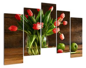 Obraz tulipánů ve váze (125x90cm)