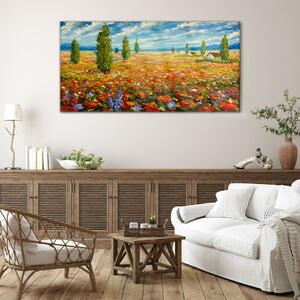 Obraz na skle Obraz na skle Malování květin Pole