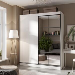 Bílá šatní skříň s posuvnými dveřmi Osgar - 180 cm
