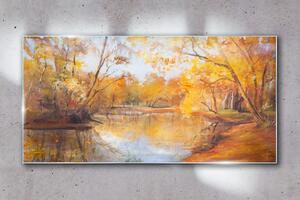 Obraz na skle Obraz na skle Lesní řeka příroda podzim