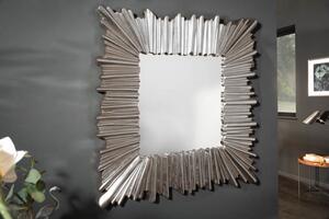 Nástěnné zrcadlo VENICE 95 CM stříbrné masiv pavlovnie Zrcadla | Hranatá