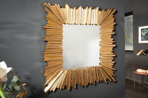 Nástěnné zrcadlo VENICE 95 CM zlaté masiv pavlovnie Zrcadla | Hranatá