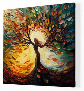 Obraz na plátně - Strom života Dívka Yggeren FeelHappy.cz Velikost obrazu: 60 x 60 cm