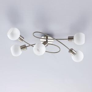 Stropní svítidlo Lindby Elaina, 65 cm, 5 světel, nikl, sklo, E14