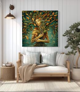 Obraz na plátně - Strom života Napojená žena Eila FeelHappy.cz Velikost obrazu: 40 x 40 cm