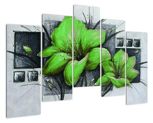 Obraz zelené květiny (125x90cm)