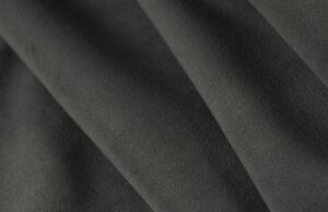 Tmavě šedá sametová rohová pohovka MICADONI KELSO 242 cm se zlatou podnoží, pravá