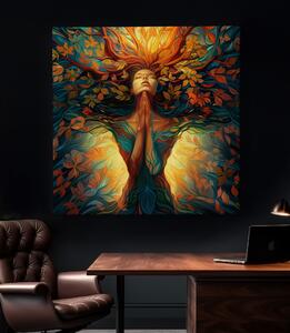 Obraz na plátně - Strom života Idris se modlí FeelHappy.cz Velikost obrazu: 40 x 40 cm