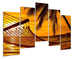 Západ slunce na pláži, obraz (125x90cm)