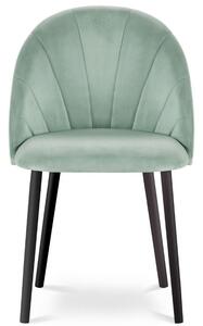 Pistáciově zelená sametová jídelní židle MICADONI VENTURA