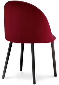 Vínově červená sametová jídelní židle MICADONI VENTURA