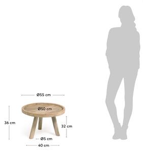 Teakový kulatý konferenční stolek Kave Home Glenda 55 cm