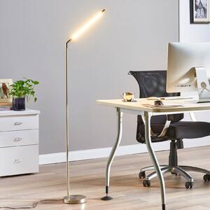 LED stojací lampa Lindby Jabbo, 163 cm, nikl, kov