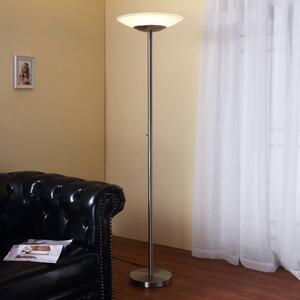 Lindby LED stojací lampa Ragna, nikl, kov, stmívatelné, stmívatelný, Hliník / šedá / zinek, Obývací pokoj / jídelna, Sklo, Moderní