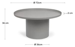 Šedý kovový konferenční stolek Kave Home Fleksa Ø 72 cm