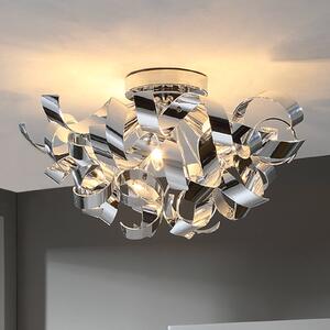 Lindby Stropní svítidlo Elviro, Ø 50 cm, barva chrom, kov, stmívatelný, Chrom / stříbro, Obývací pokoj / jídelna, Plast, Moderní, Stropní svítidlo