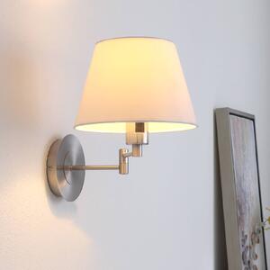 Nástěnné svítidlo Lindby Pola, 30 cm, nikl, výsuvné, textilní