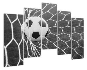 Fotbalový míč v síti - obraz (125x90cm)