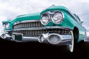 DIMEX | Vliesová fototapeta Přední pohled na auto MS-5-2754 | 375 x 250 cm | zelená, bílá, metalická