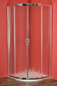Sprchový kout čtvrtkruhový BRILIANT 90 x 90 x 198 cm chinchilla sklo s vaničkou z litého mramoru POLARIS