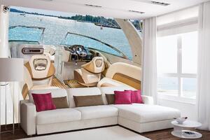 DIMEX | Vliesová fototapeta Interiér luxusní jachty MS-5-2759 | 375 x 250 cm | modrá, béžová, hnědá