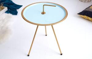 Moebel Living Světle modrý kovový odkládací stolek Chavez 42 cm