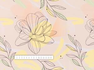 Biante Dekorační povlak na polštář TF-069 Žluto-růžové květy s lístky 50 x 70 cm