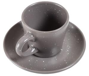 Tmavě šedý keramický šálek a podšálek Kave Home Aratani 90 ml