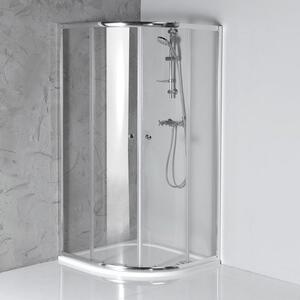 Aqualine ARLETA čtvrtkruhová sprchová zástěna 900x900mm, čiré sklo